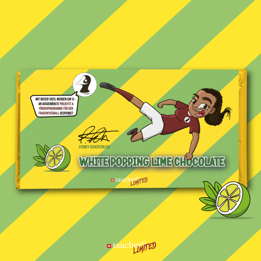 BRAINFART x Taucherli - Cioccolato "White Popping Lime Chocolate | Edizione limitata"