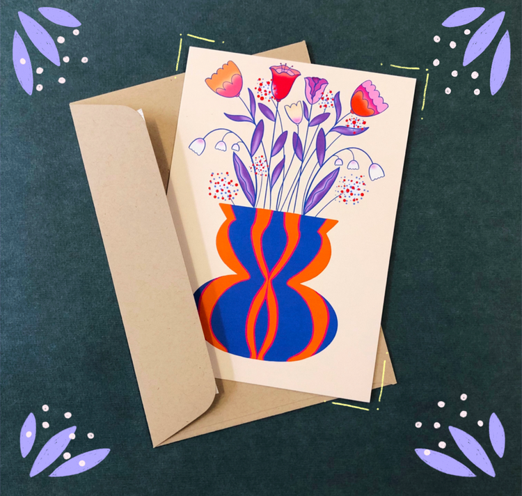 arion illustriert - Karte "Vase: Spring"