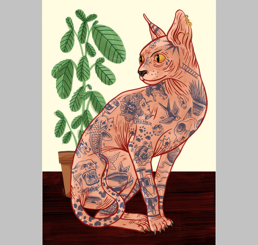 Eva Rust - Affiche "Chat tatoué"