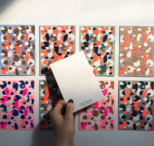 Aline Meier - Riso Postkarten A6 – 8er Set "OF MATCHING FAKE WILD WATERMELON"