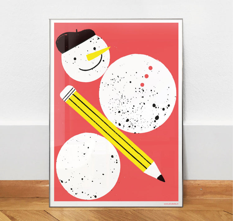 Alice Kolb - Affiche "Bonhomme de neige"