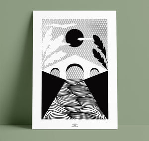 Chantal Wyss Siebdruck Plakat Black – Serié Graphique 01 – Bridge 02