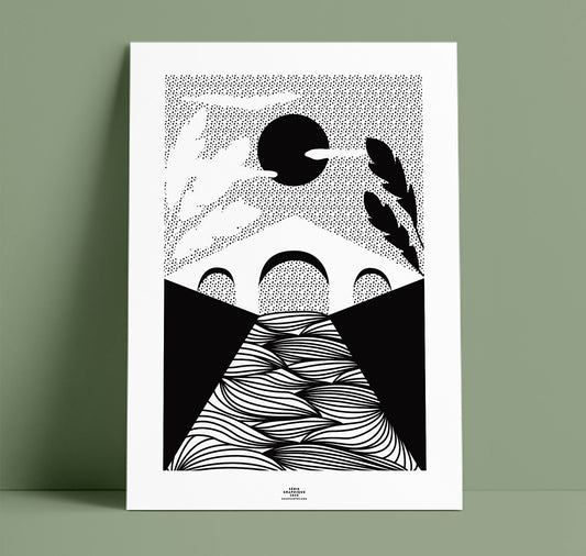 Chantal Wyss Screenprint Poster Black – Serié Graphique 01 – Bridge 02 