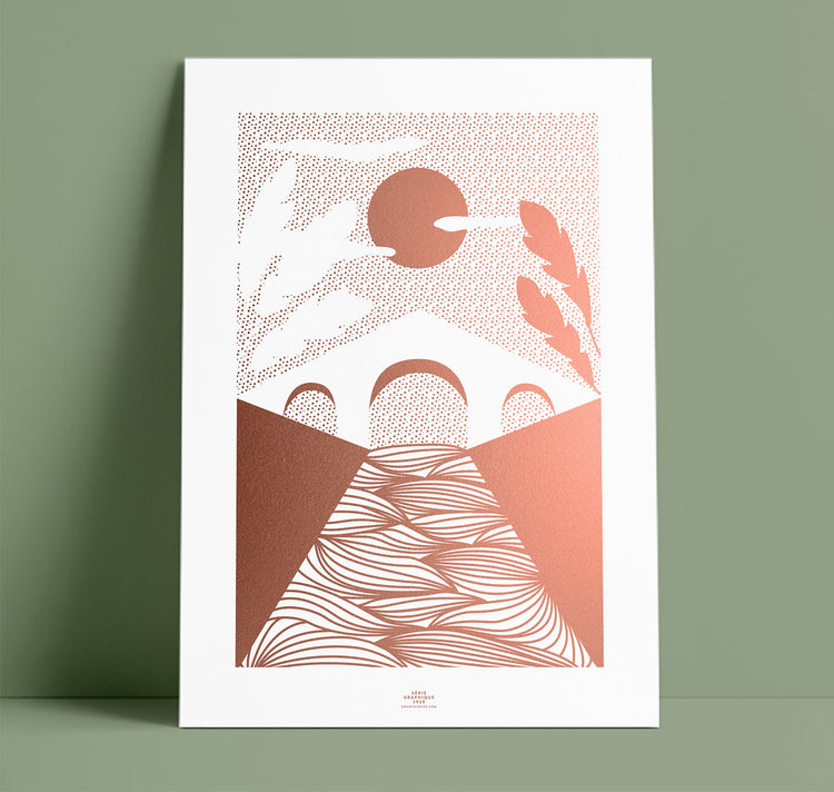 Chantal Wyss - Siebdruck Plakat Kupfer – Serié Graphique 01 – Bridge 02