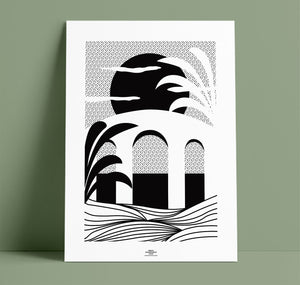 Chantal Wyss - Siebdruck Plakat Black – Serié Graphique 01 – Bridge 03