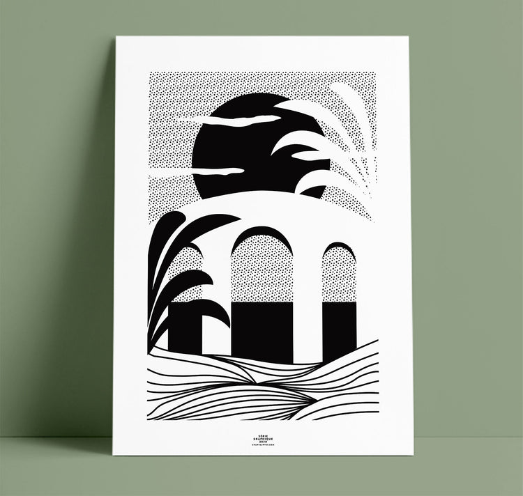 Chantal Wyss - Screenprint Poster Black – Serié Graphique 01 – Bridge 03 
