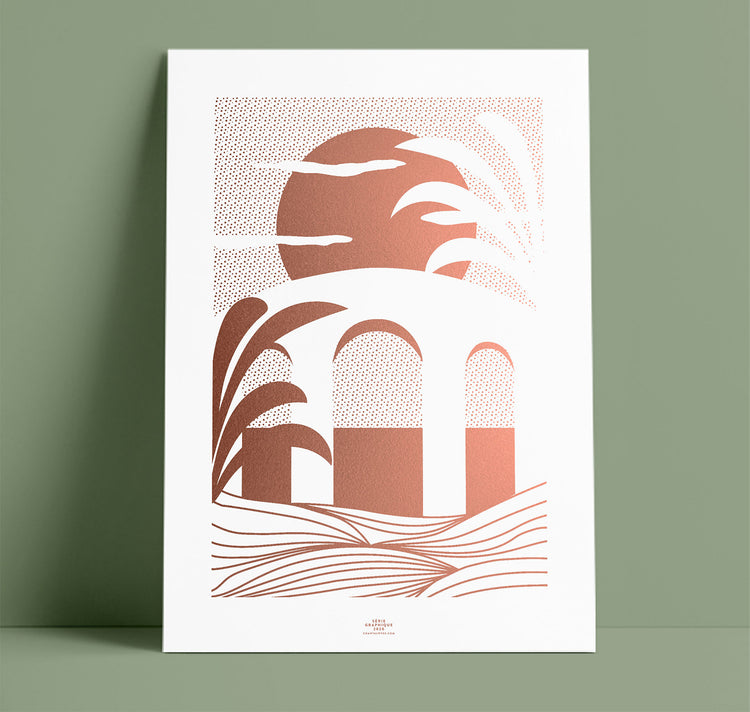 Chantal Wyss - Silkscreen Poster Copper – Serié Graphique 01 – Bridge 03 