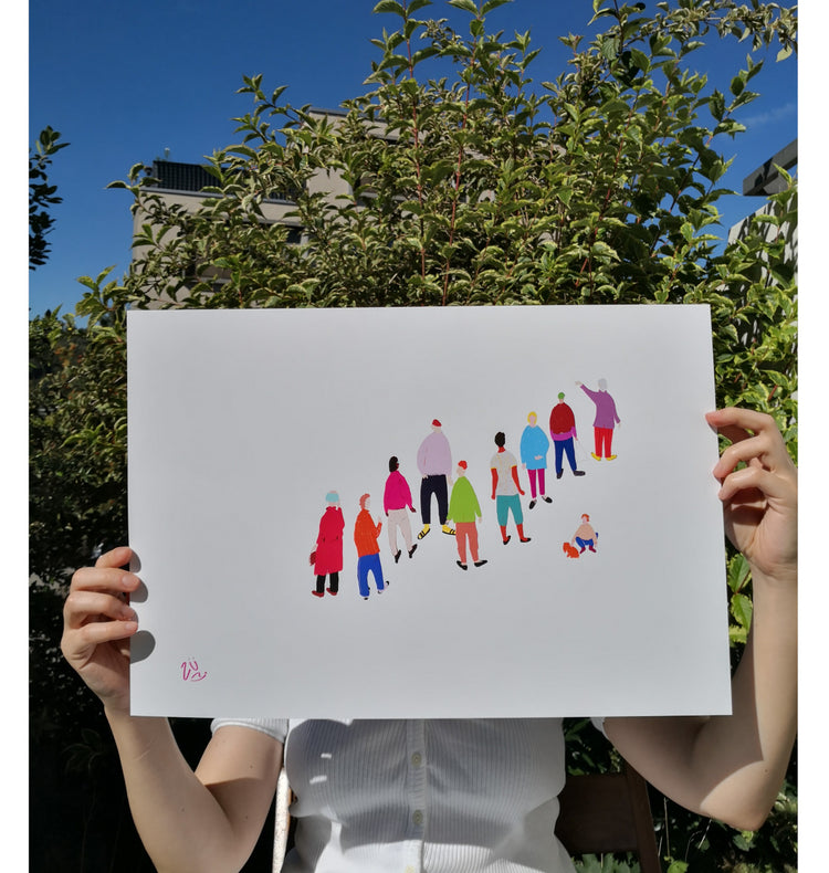 Company of Humans - Affiche "Faire la queue"