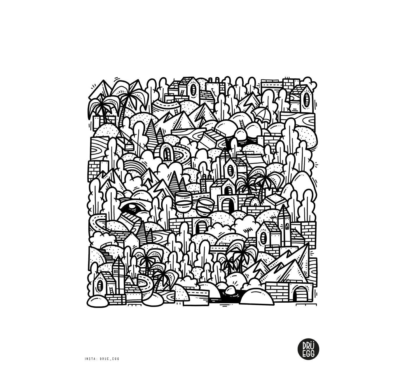 DRÜ EGG - Image à colorier "Ticino" (Numérique)