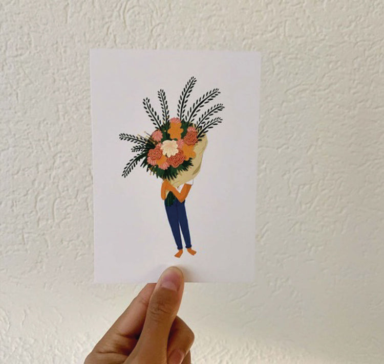 Estelle Gattlen - Carte Postale "Flower Power"