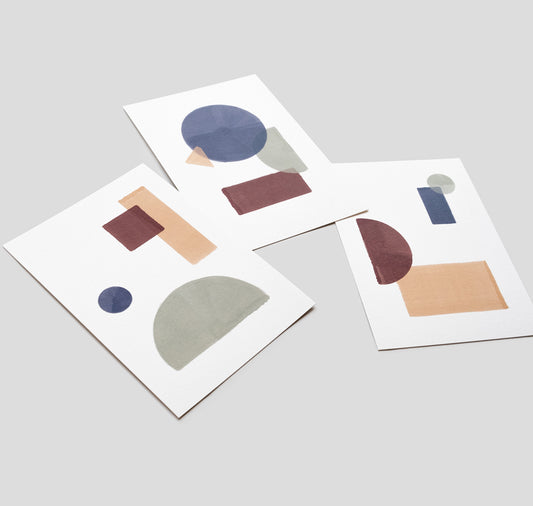 Nadine Rasumowsky - Set de 3 cartes "Arrangements Géométriques" 