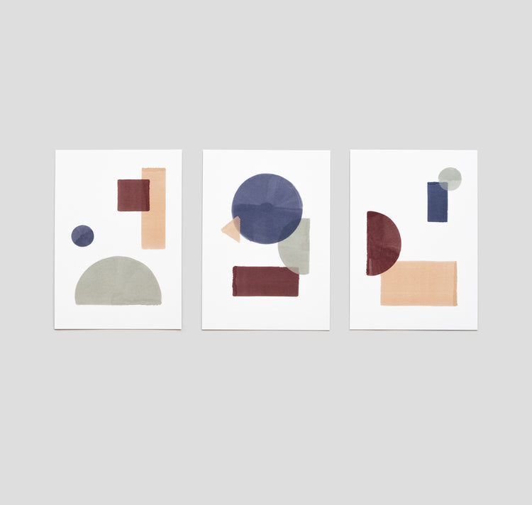 Nadine Rasumowsky - Set de 3 cartes "Arrangements Géométriques" 
