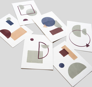 Nadine Rasumowsky - Set de 6 cartes "Formes Géométriques"