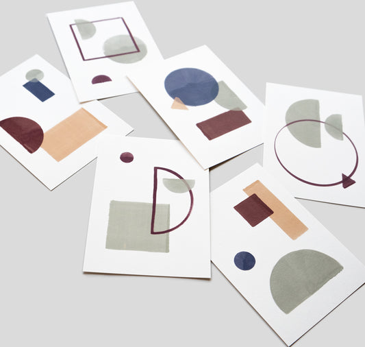 Nadine Rasumowsky - Set of 6 cards "Geometric Shapes"