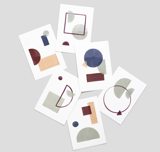 Nadine Rasumowsky - Set of 6 cards "Geometric Shapes"