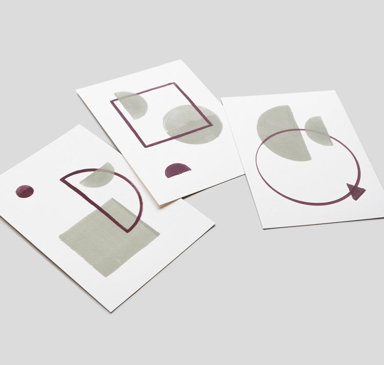Nadine Rasumowsky - Set de 3 cartes "Geometric Moons"