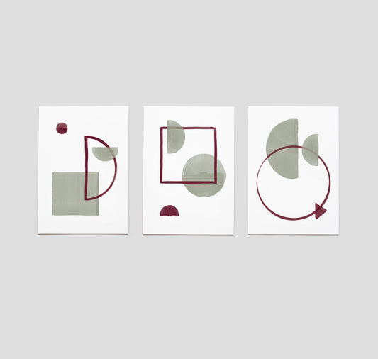 Nadine Rasumowsky - Set of 3 cards "Geometric Moons"