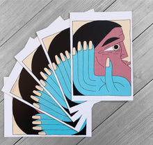 Laden Sie das Bild in den Galerie-Viewer, InsoMundo - Postkartenset &quot;Red Face, Blue Hand&quot;
