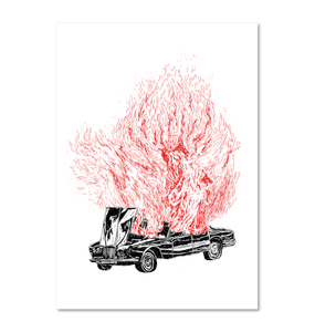 LAKO - Affiche "Voiture en feu" 