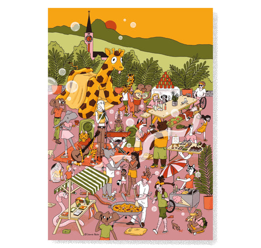 Leonie Rösler - Plakat "Wimmelbild Sommerfest"
