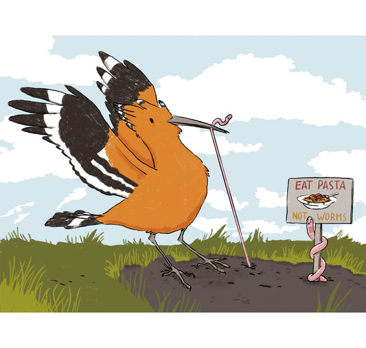 Leonie Rösler - Postkarte "Eat Pasta Not Worms"