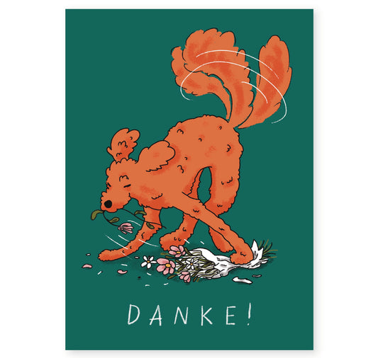 Leonie Rösler - Postkarte "Pudel sagt Danke!"