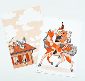 Leonie Rösler - Postkarten-Set "Tierfreunde"