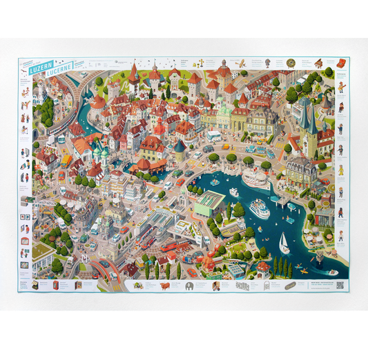 Micha Rindisbacher - Poster "Lucerna – Una guida turistica alternativa"