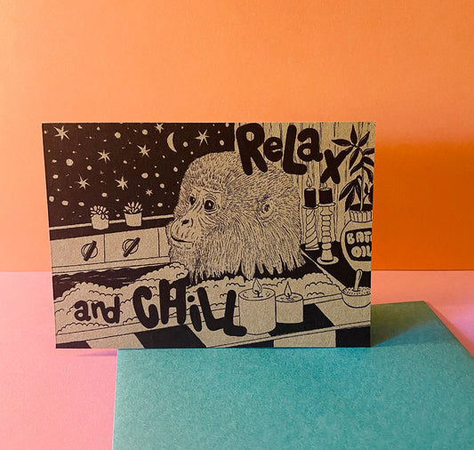 GINNY - Mini Card "Relax and Chill Monkey" 