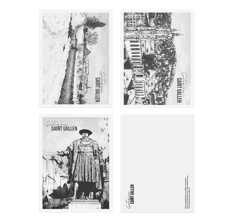 Clarissa Schwarz - 3er Postkarten Set "Saint Gallen"