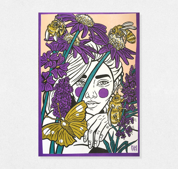 SAFU / Sarah Furrer - Plakat "BEE FLOWER FOREST"