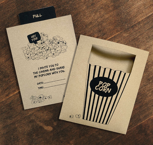 GINNY - Slide card "Popcorn (invitation for cinema)" 