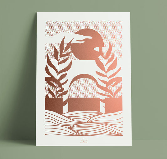 Chantal Wyss - Silkscreen Poster Copper – Serié Graphique 01 – Bridge 01 