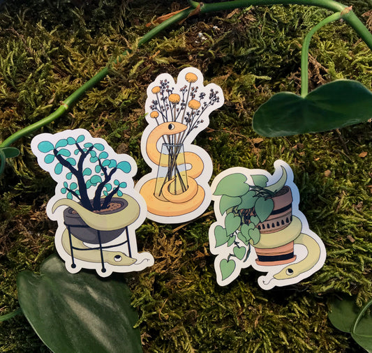 Yasmin König - Stickerset "Snake + Plants"