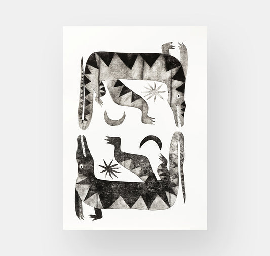 Takelwerk - Originaldruck auf Büttenpapier "Urkrokodil"