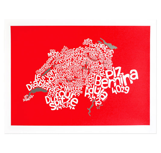 Ursula Hitz - Plakat "Schweizer Bergkarte"