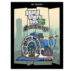 Le Real Steel - Affiche ''Grandtheftbus SanZurigo''