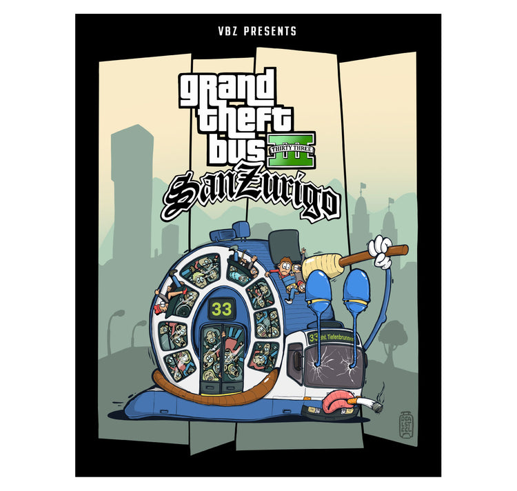 The Real Steel - Poster ''Grandtheftbus SanZurigo''