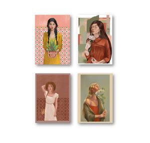 Valerie Umbricht - Set de cartes postales "FEMME FLEURIE"