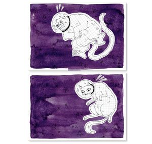 Amélie Cochet - Postkartenset "Space-Dudes Monkey & Cat"
