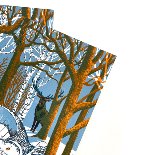 Andrea Peter - Silkscreen Card "Snowy Owl"