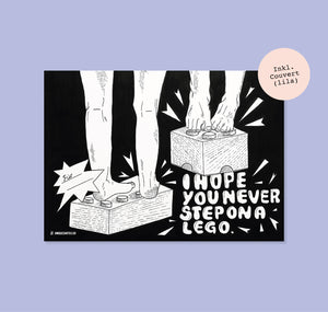 GINNY - Karte mit Couvert "Never step on a lego"