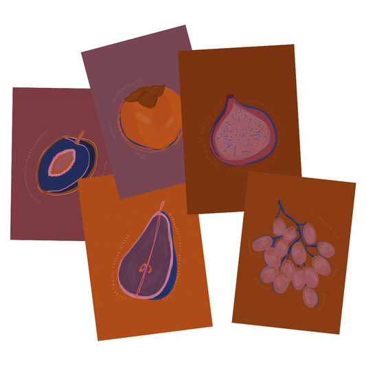 Fanestra Illustration - Card Set "Autumn Fruits"