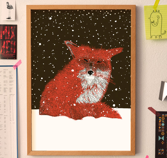 Kaspar Allenbach - Plakat "Der Fuchs im Schnee"
