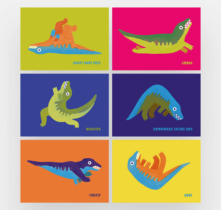 Takelwerk - Postkartenset "Dinosaurieryoga"