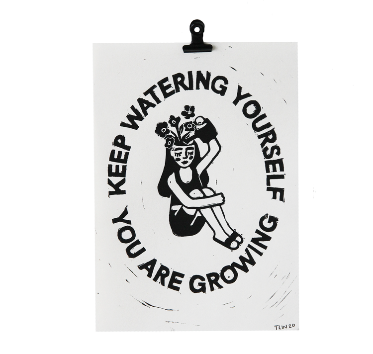 Talinolou - Plakat "keep watering yourself you are growing"