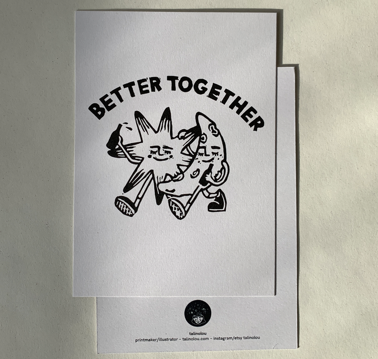 Talinolou - Carte postale "mieux ensemble"