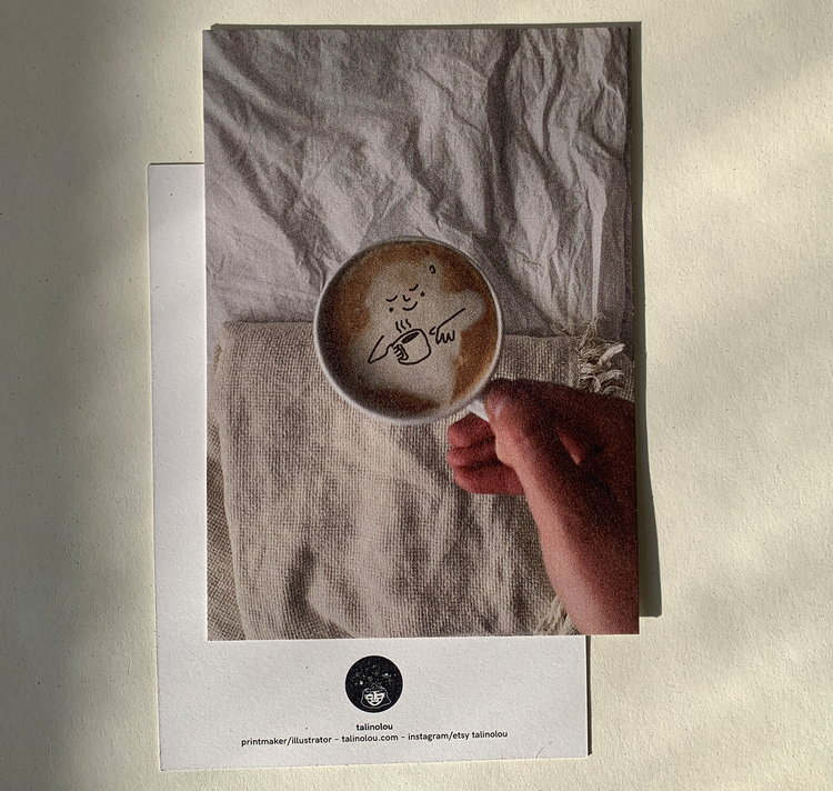 Talinolou - Carte postale "Coffee Buddy"