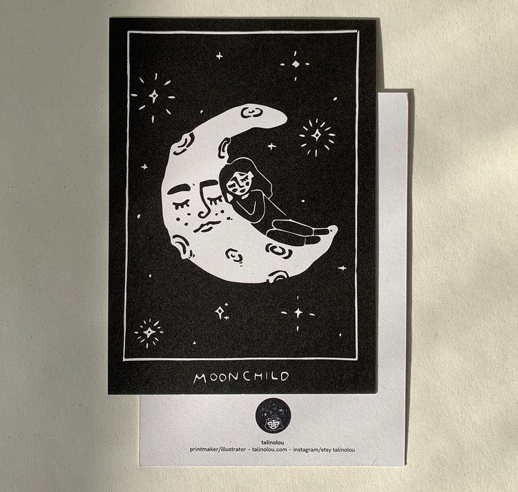 Talinolou - Postcard "moonchild"