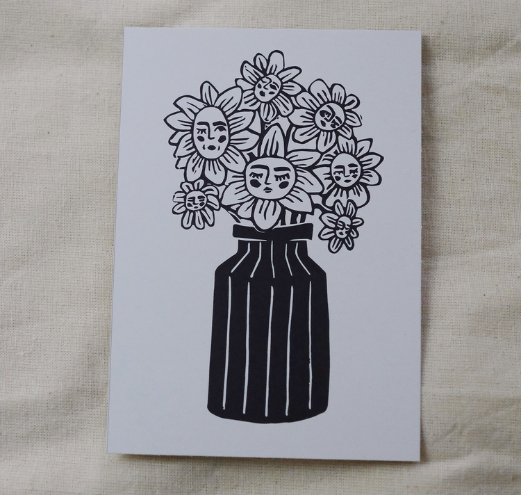 Talinolou - Postkarte "Sleepy Flowers"